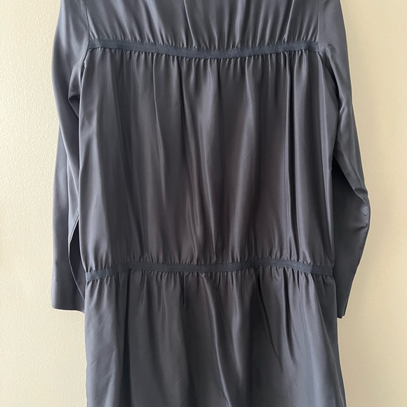 COS Silk Long Sleeve Dress with Drop-Waist Skirt - Black, Size EUR 42 - Picture 7 of 12